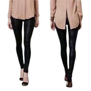 NEW Krisa Black Women's Coated Leggings, Size Medium